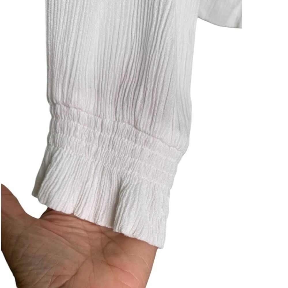 H&M White Divided Embroidered Top Size 12 - Picture 4 of 11